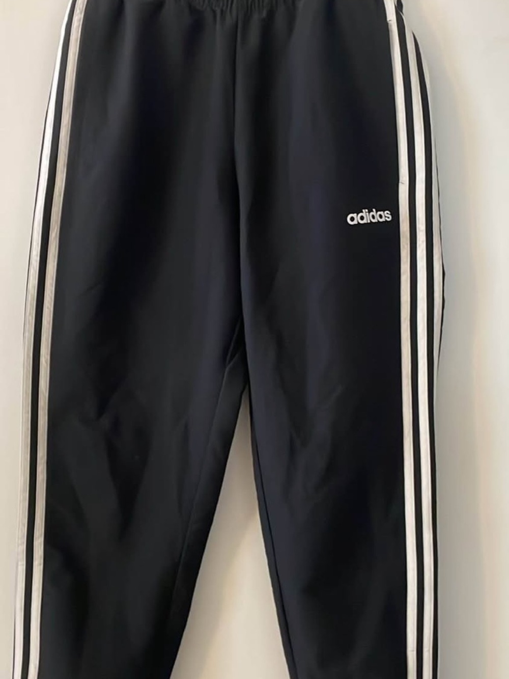 adidas Black Track Pants with White Triple Stripes